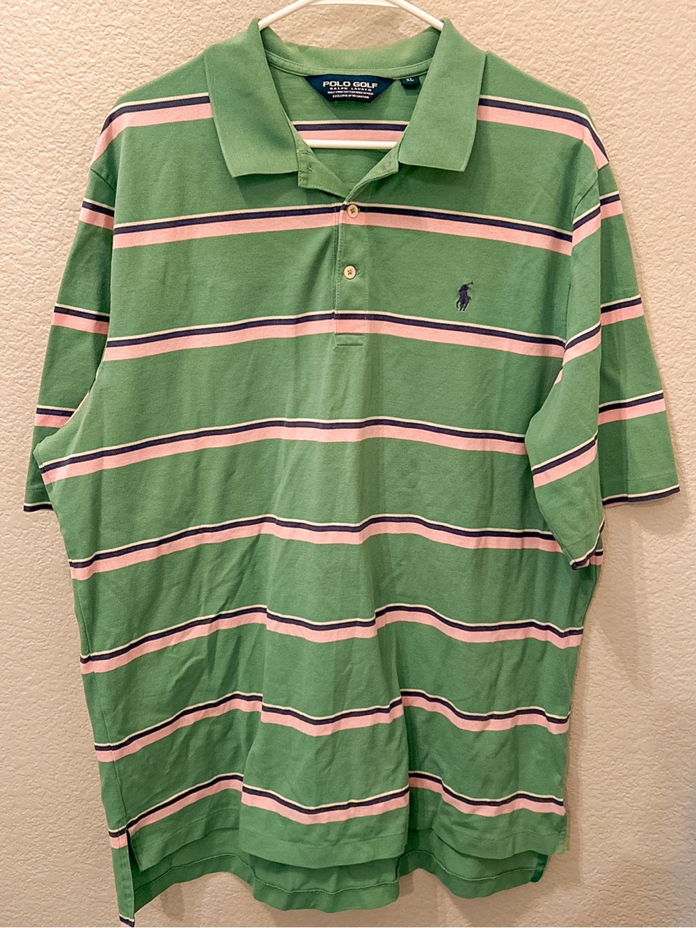 Vintage Polo Golf Ralph Lauren Striped Shirt Pony Logo Single Stitch XL Sport